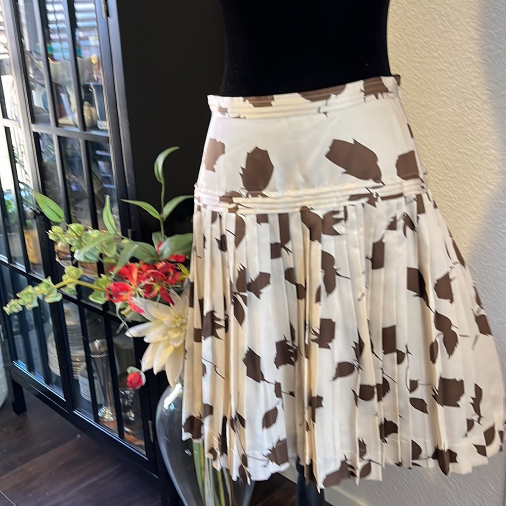 J. Crew Brown and Cream Midi Skirt